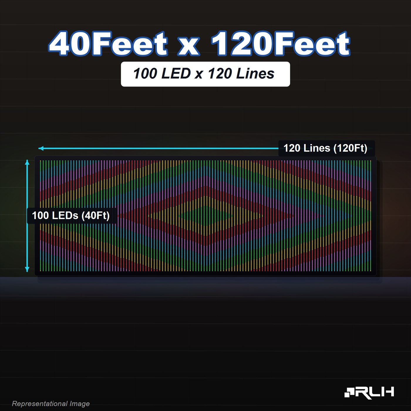RGB Pixel LED Toran - 40 x 120 Feet - Image 2