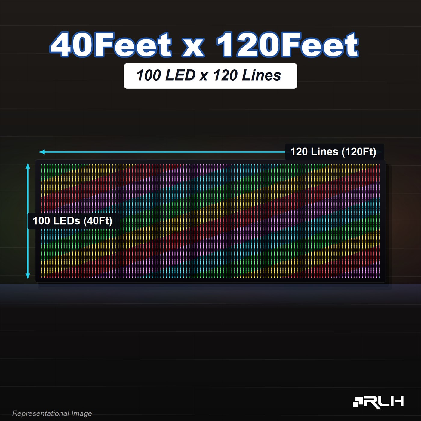 RGB Pixel LED Toran - 40 x 120 Feet - Image 3