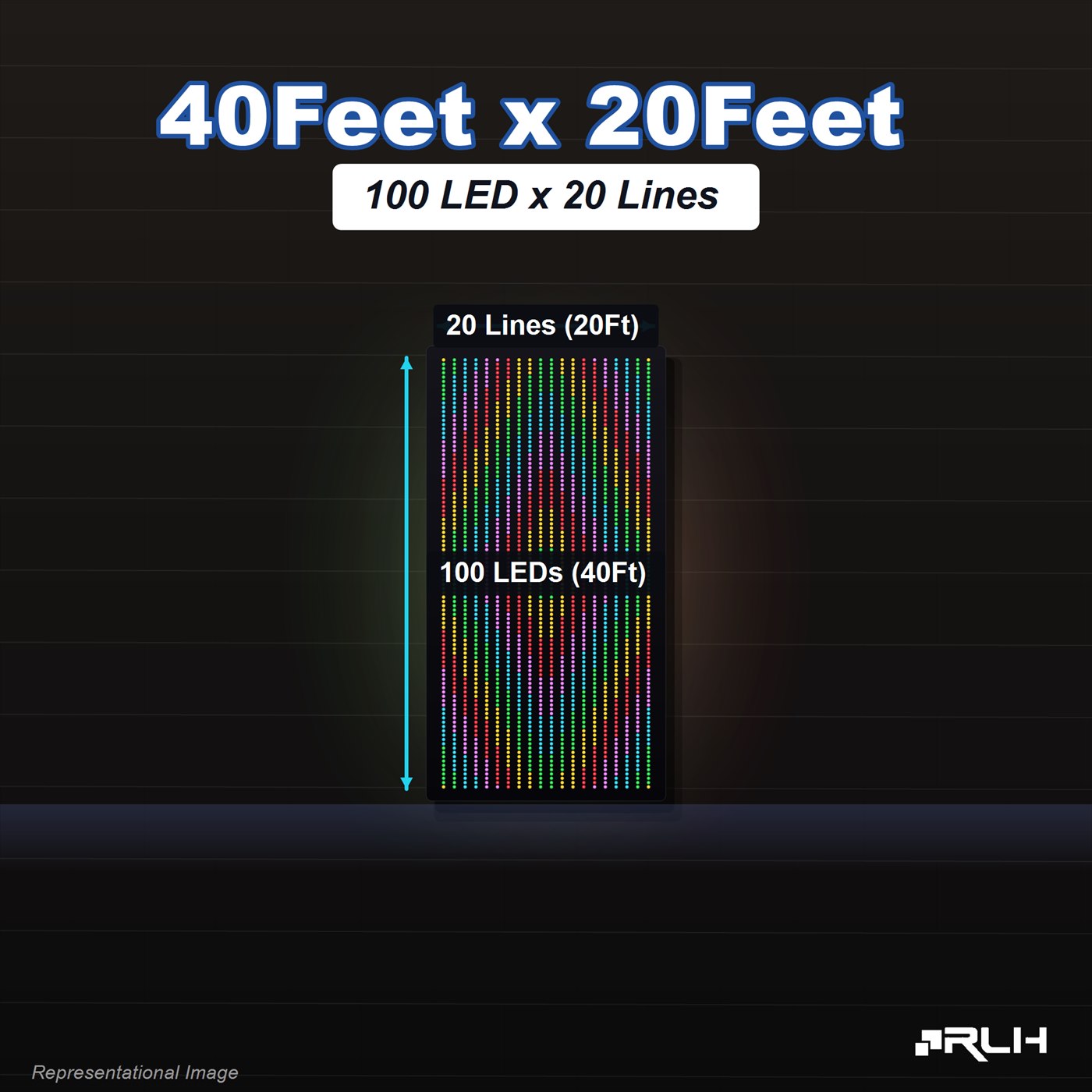 RGB Pixel LED Toran - 40 x 20 Feet
