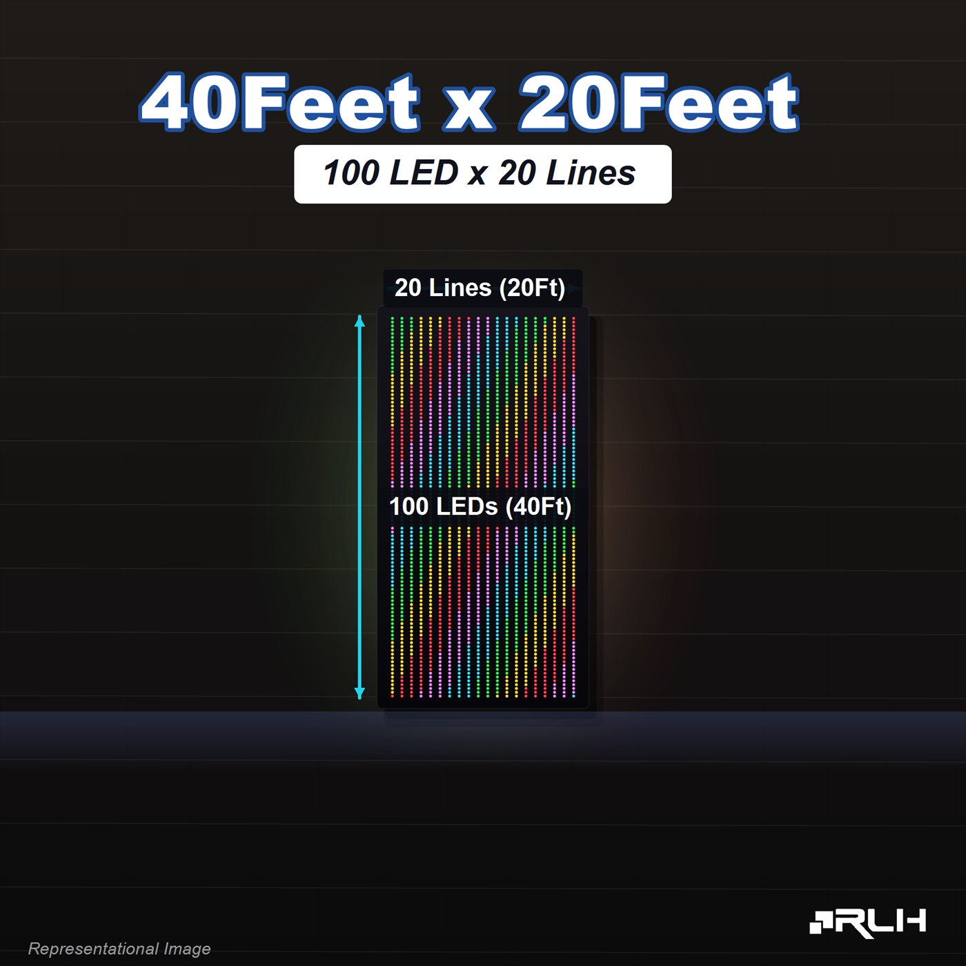 RGB Pixel LED Toran - 40 x 20 Feet - Image 2
