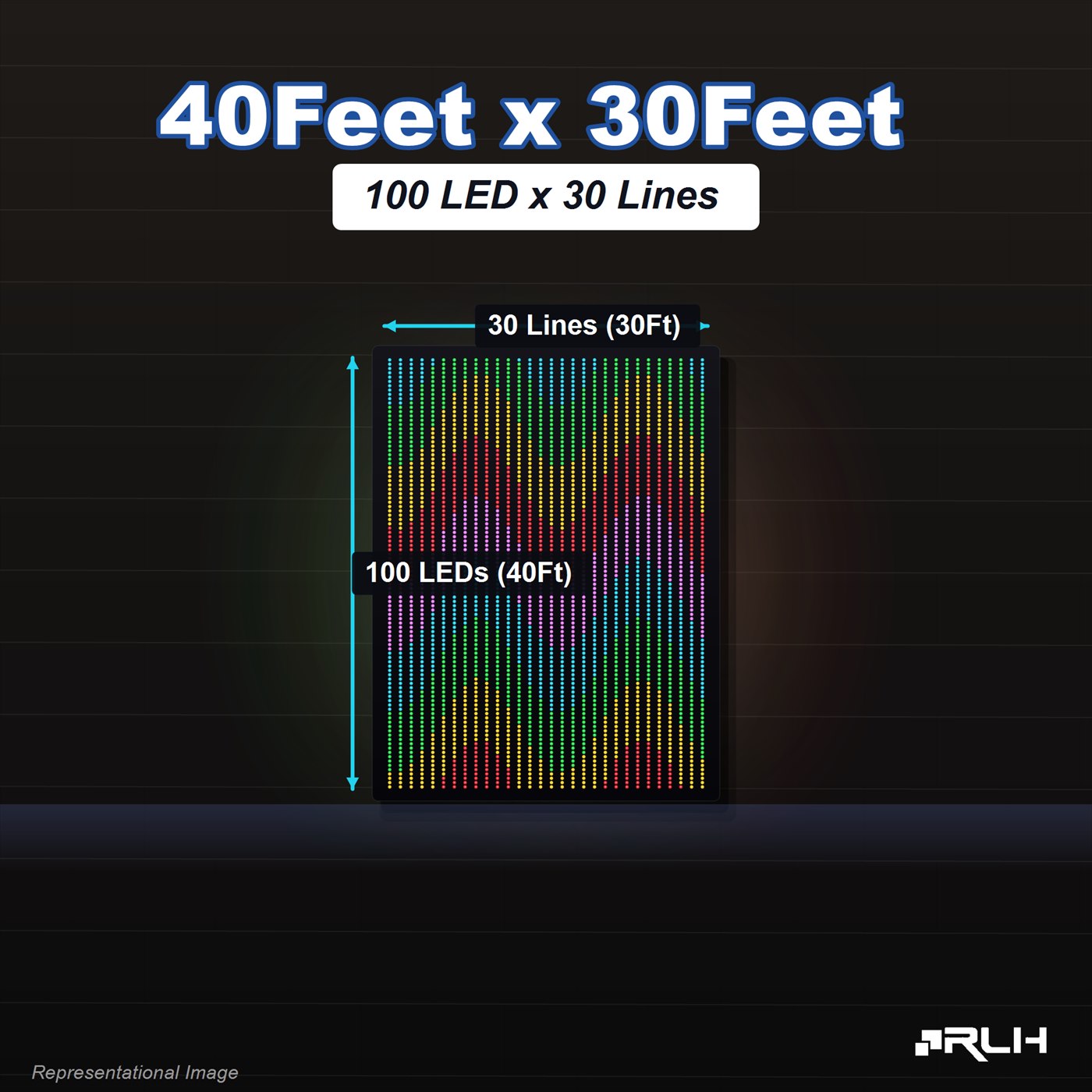 RGB Pixel LED Toran - 40 x 30 Feet