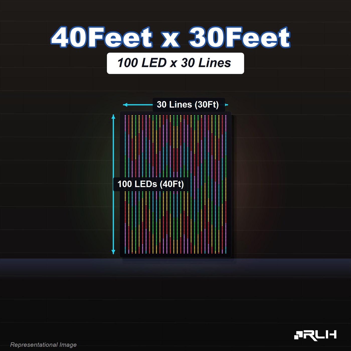 RGB Pixel LED Toran - 40 x 30 Feet - Image 3