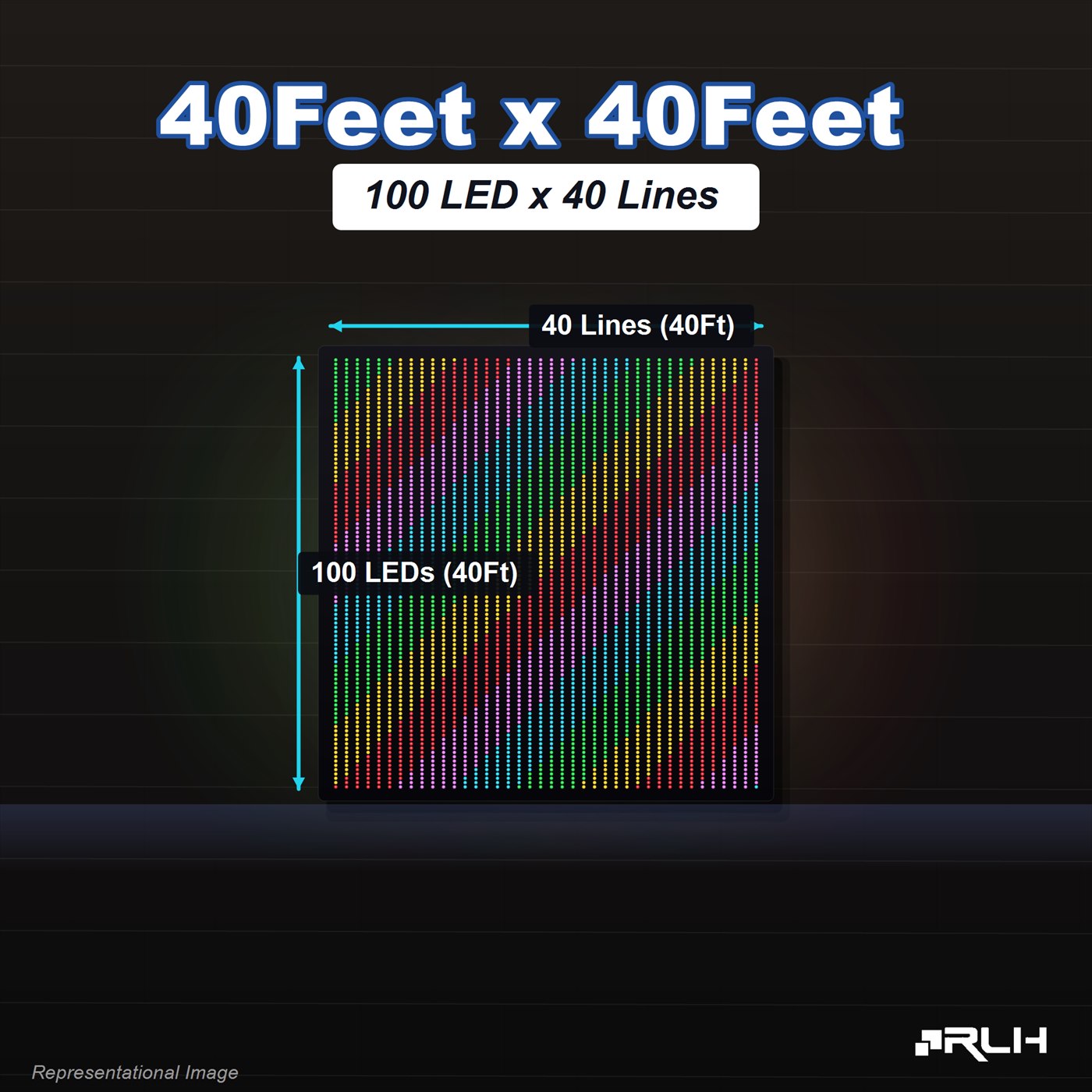 RGB Pixel LED Toran - 40 x 40 Feet