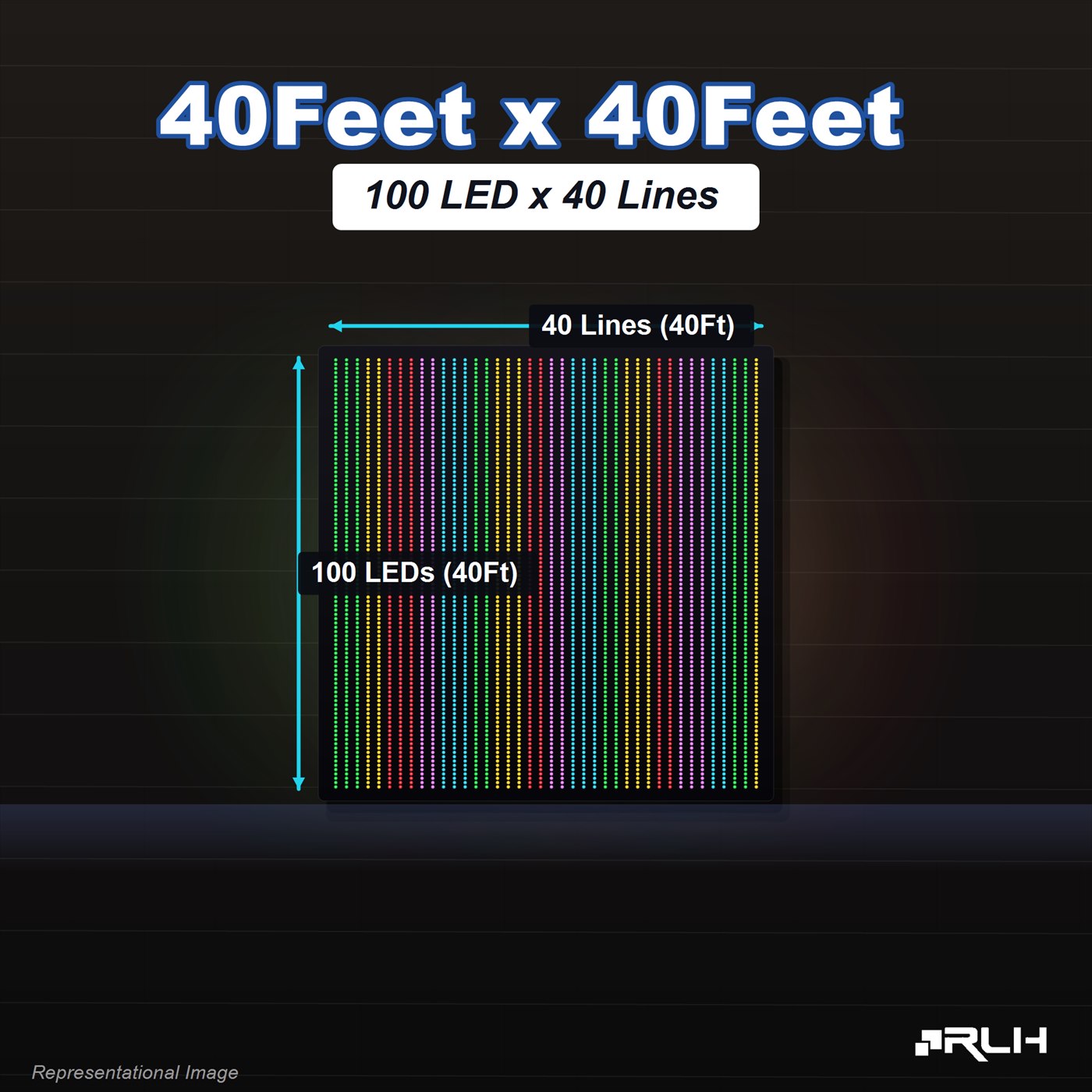 RGB Pixel LED Toran - 40 x 40 Feet - Image 2