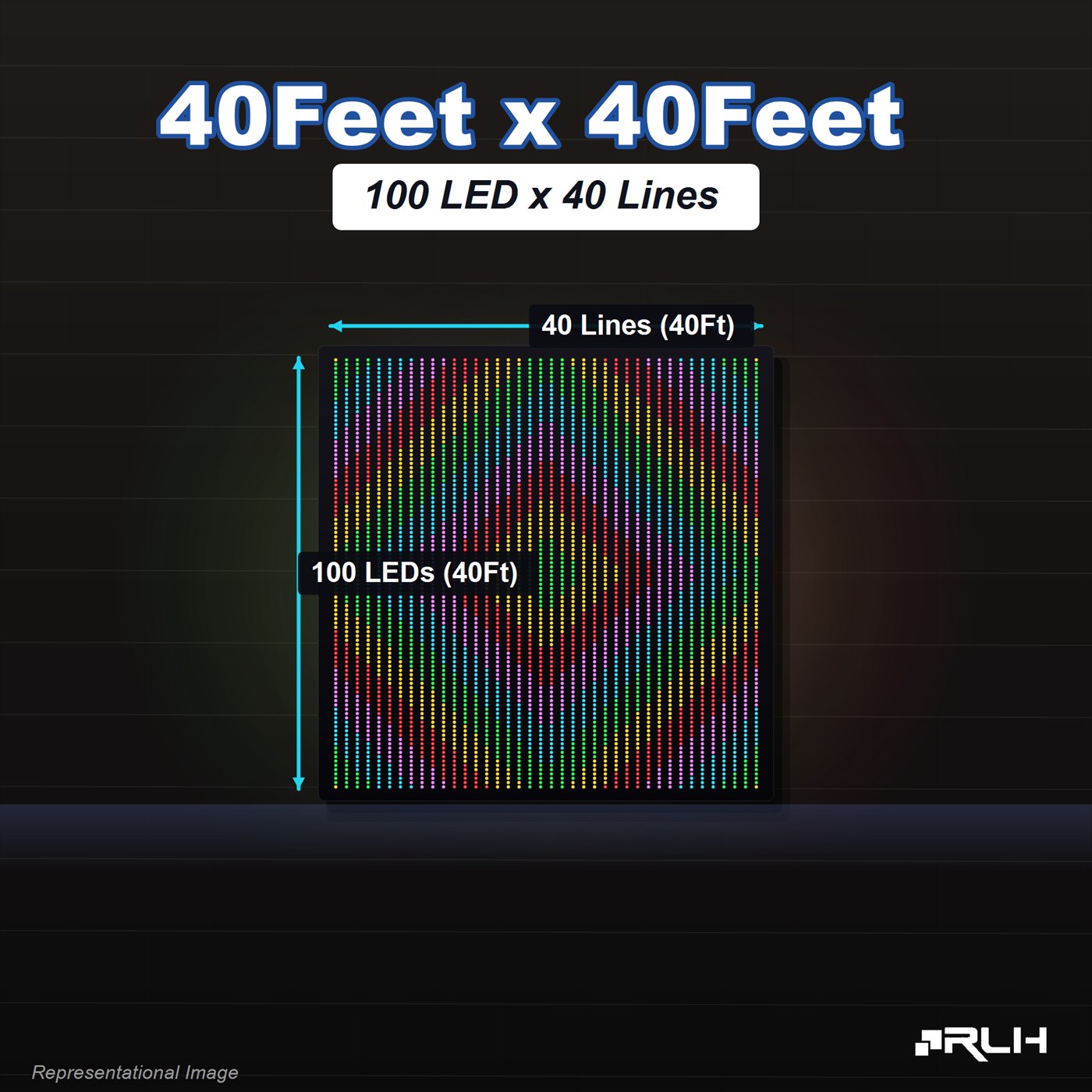 RGB Pixel LED Toran - 40 x 40 Feet - Image 3