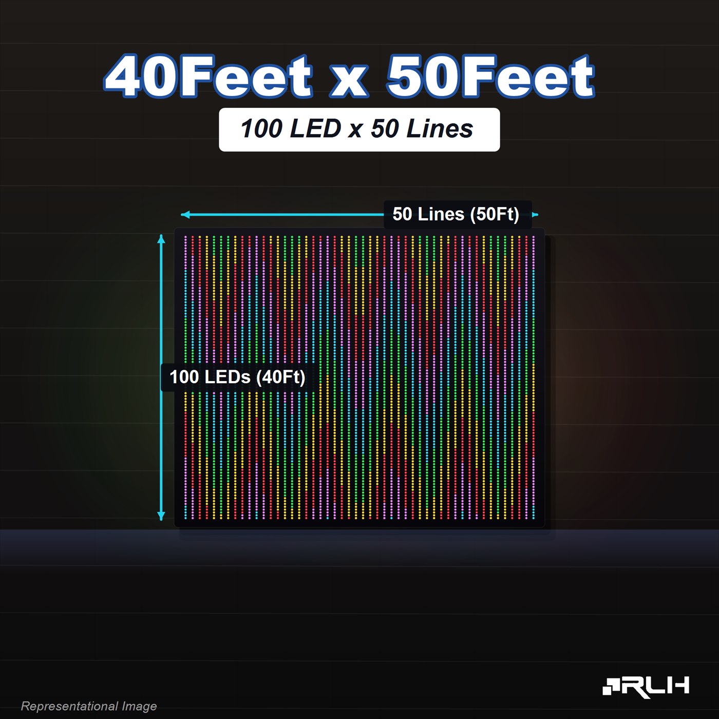 RGB Pixel LED Toran - 40 x 50 Feet - Image 2
