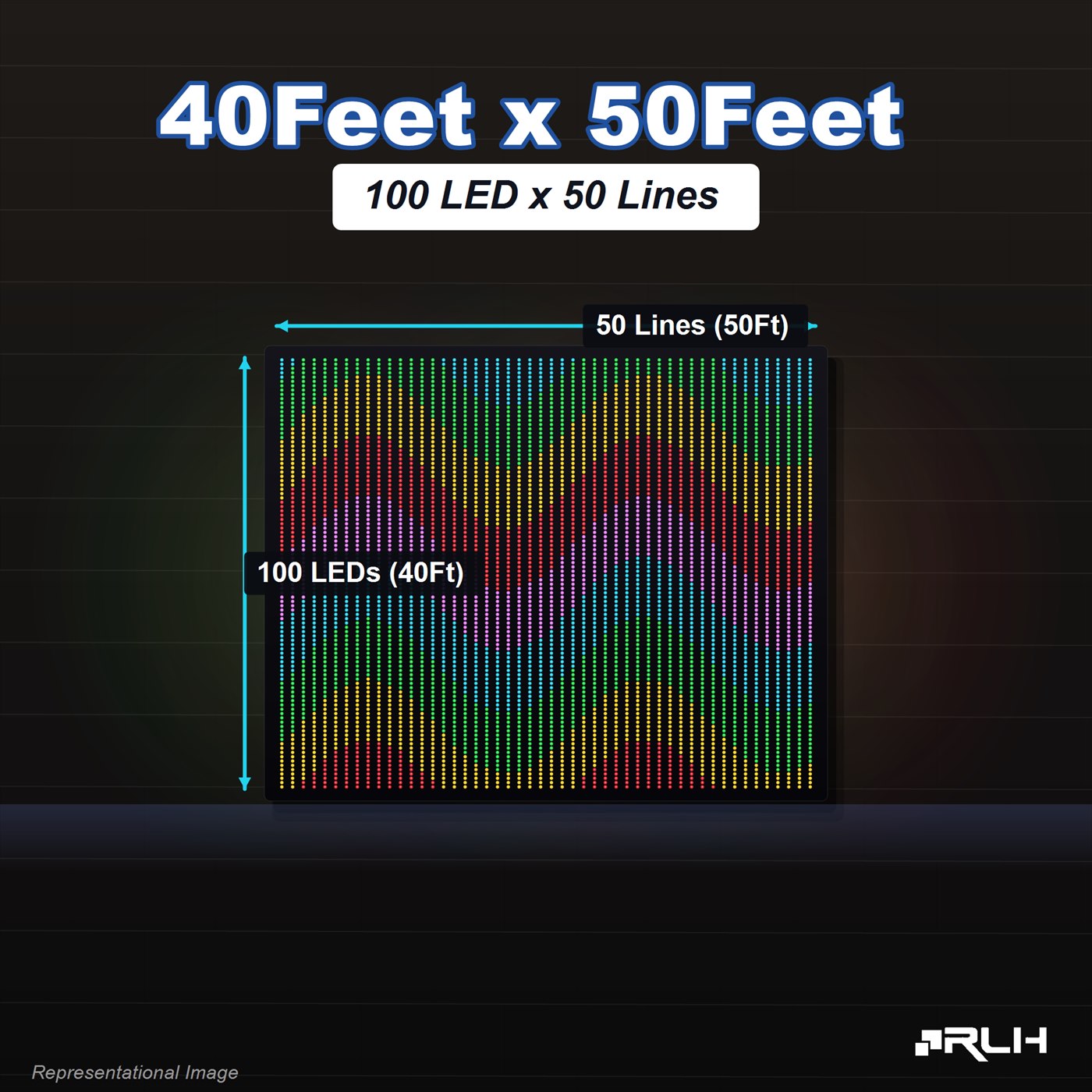 RGB Pixel LED Toran - 40 x 50 Feet - Image 3