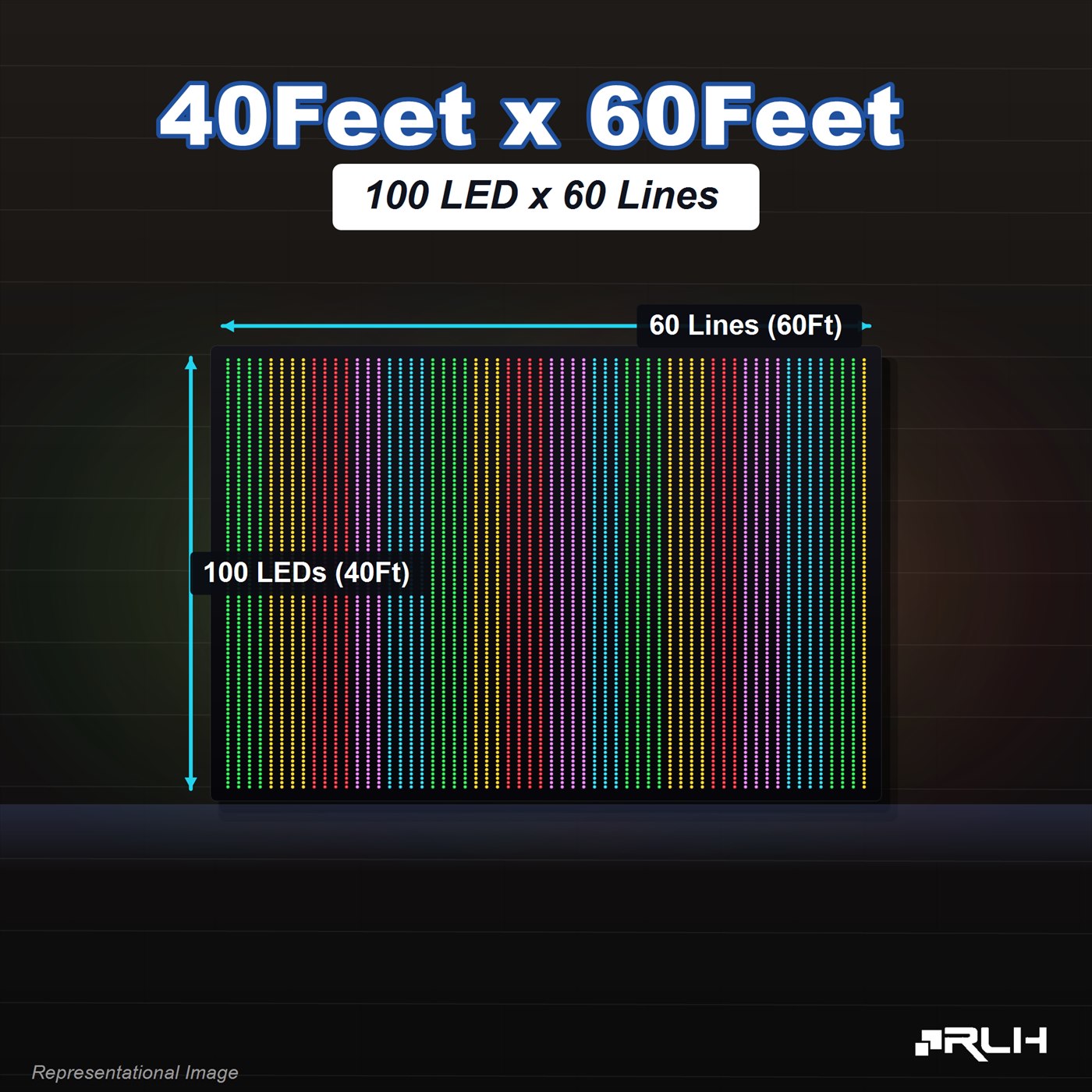 RGB Pixel LED Toran - 40 x 60 Feet