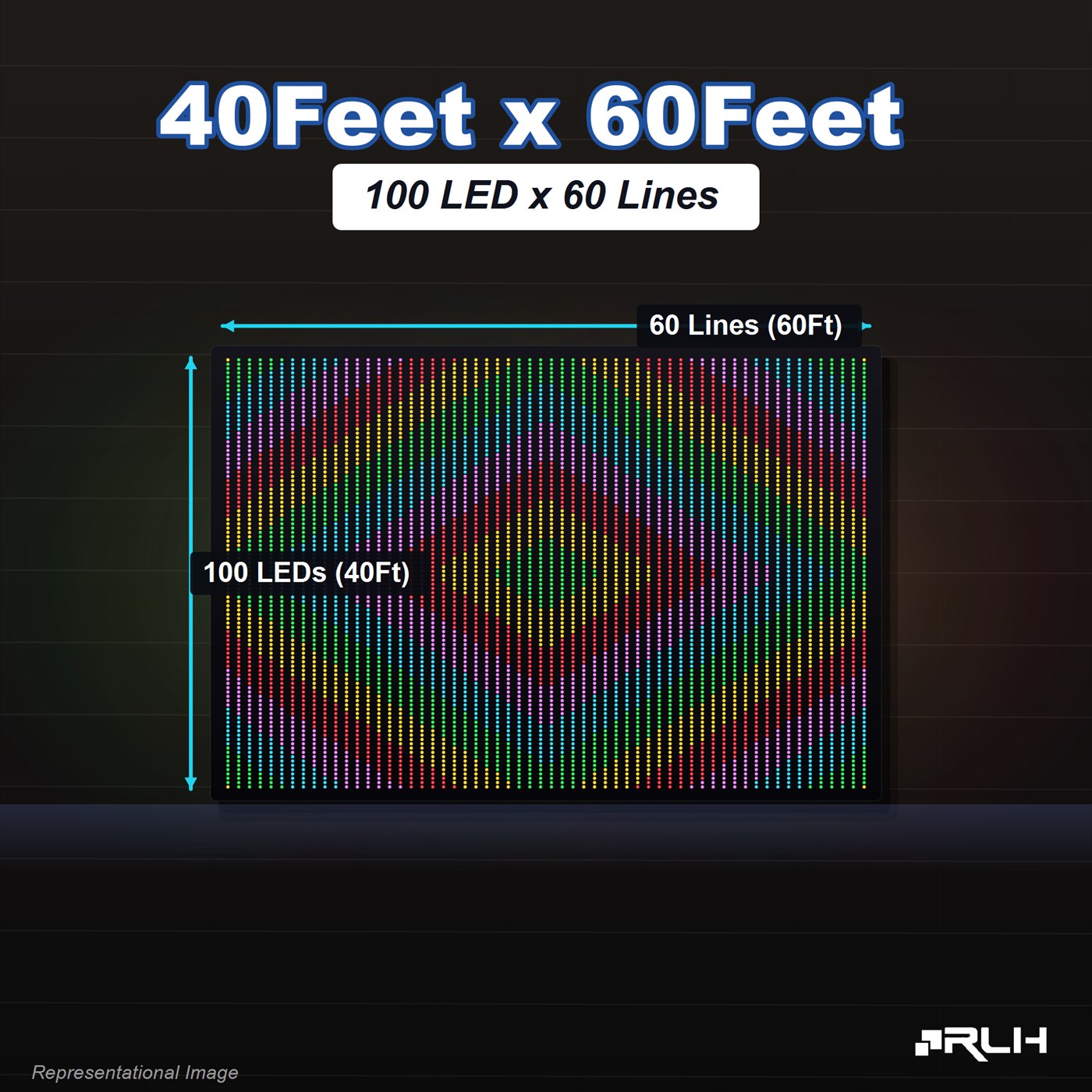 RGB Pixel LED Toran - 40 x 60 Feet - Image 2