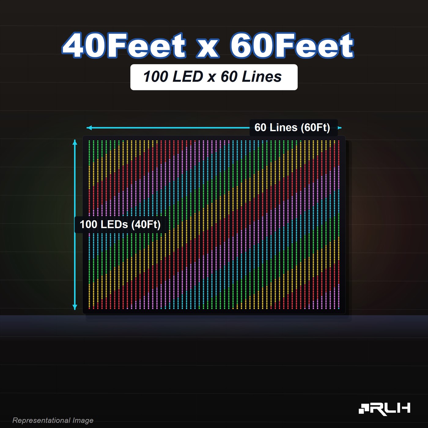 RGB Pixel LED Toran - 40 x 60 Feet - Image 3