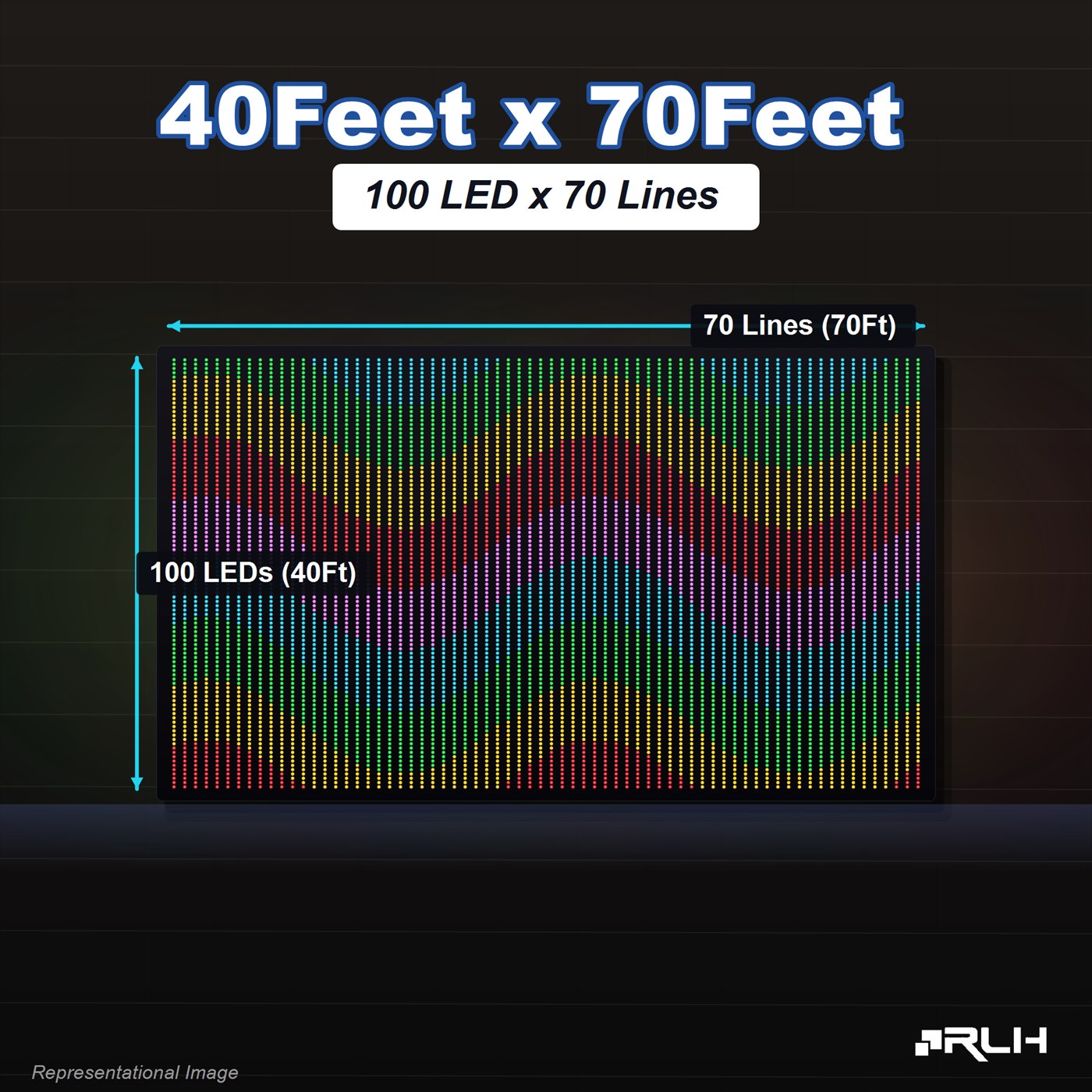 RGB Pixel LED Toran - 40 x 70 Feet - Image 2