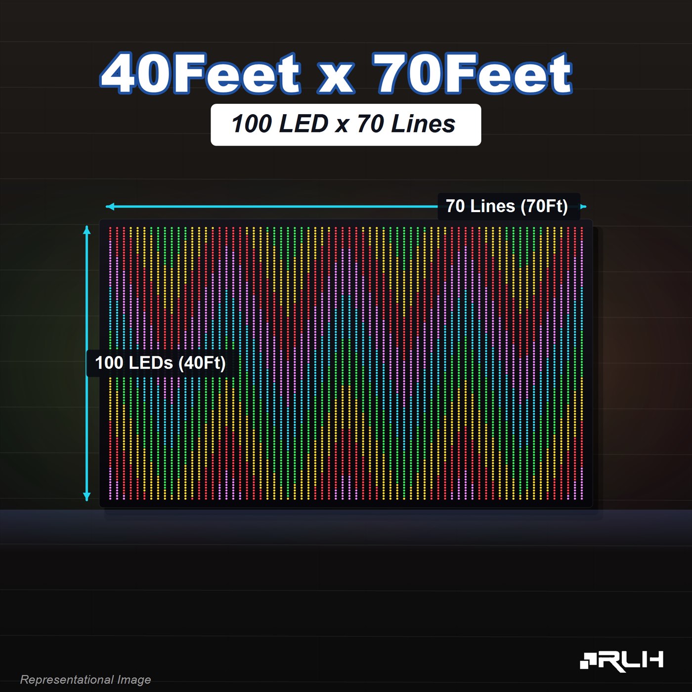 RGB Pixel LED Toran - 40 x 70 Feet - Image 3