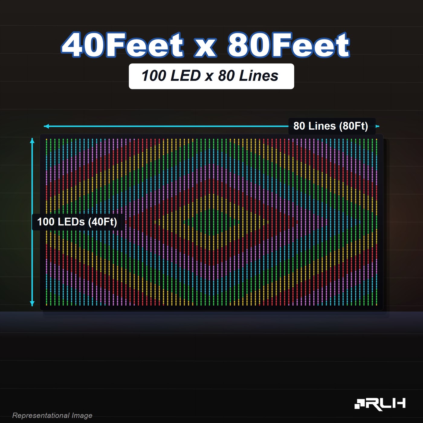 RGB Pixel LED Toran - 40 x 80 Feet