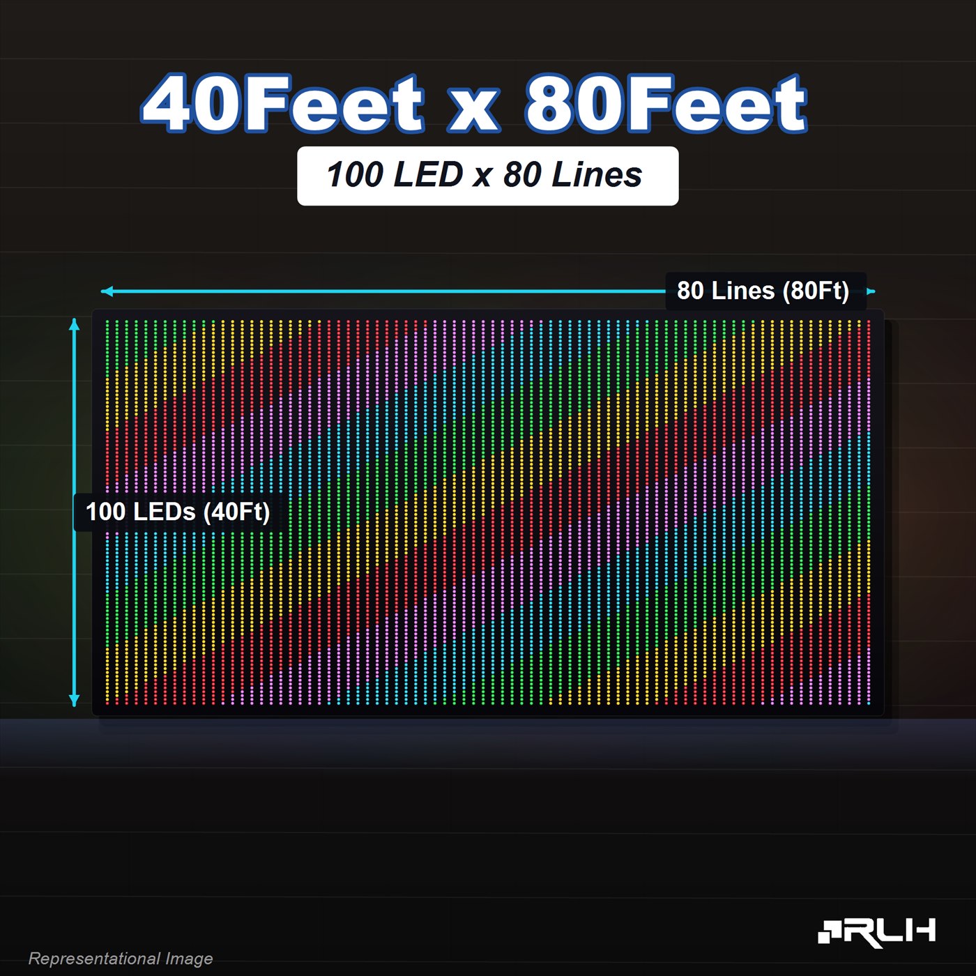RGB Pixel LED Toran - 40 x 80 Feet - Image 2