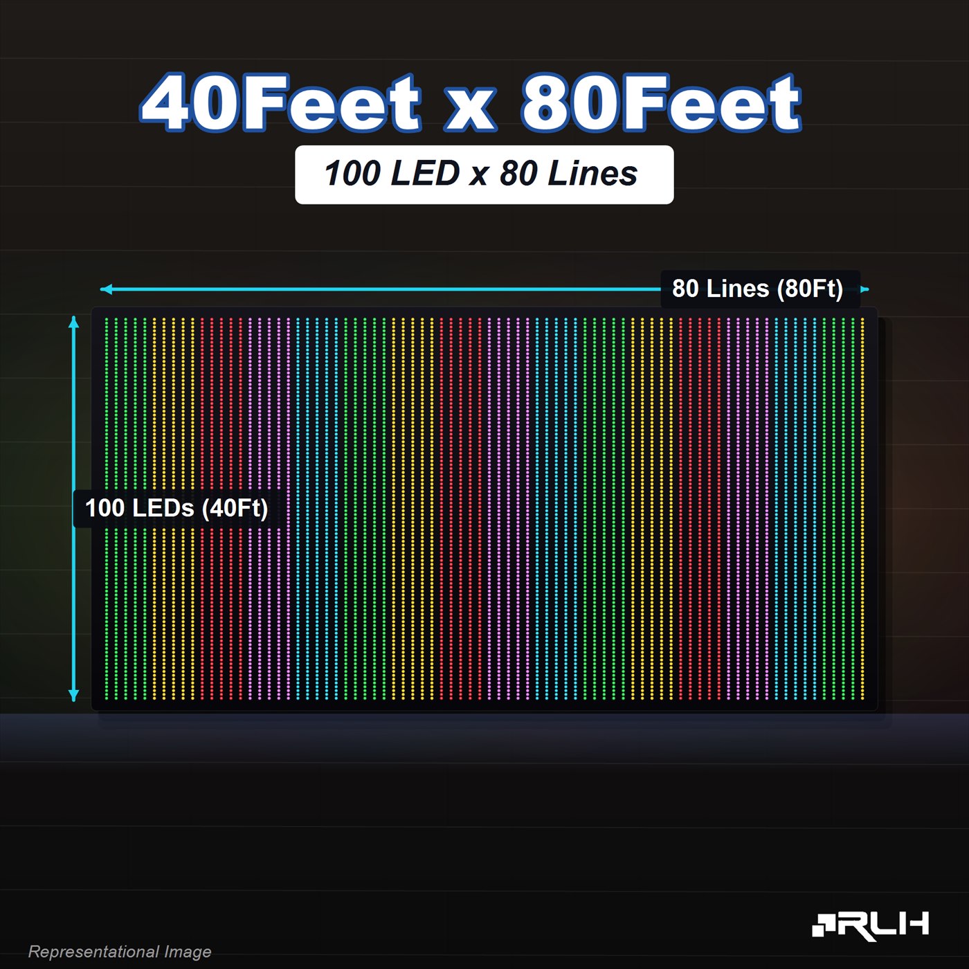 RGB Pixel LED Toran - 40 x 80 Feet - Image 3
