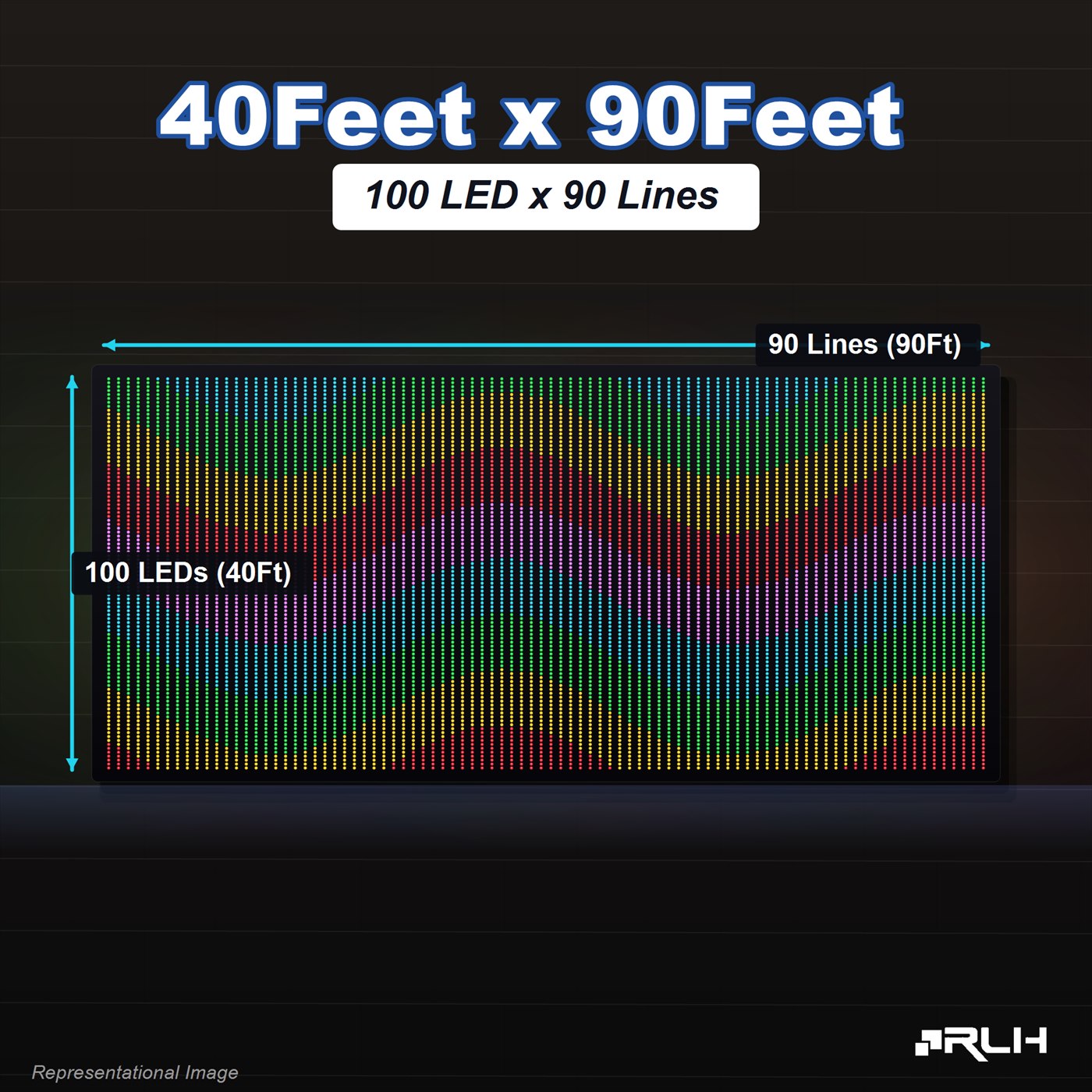 RGB Pixel LED Toran - 40 x 90 Feet