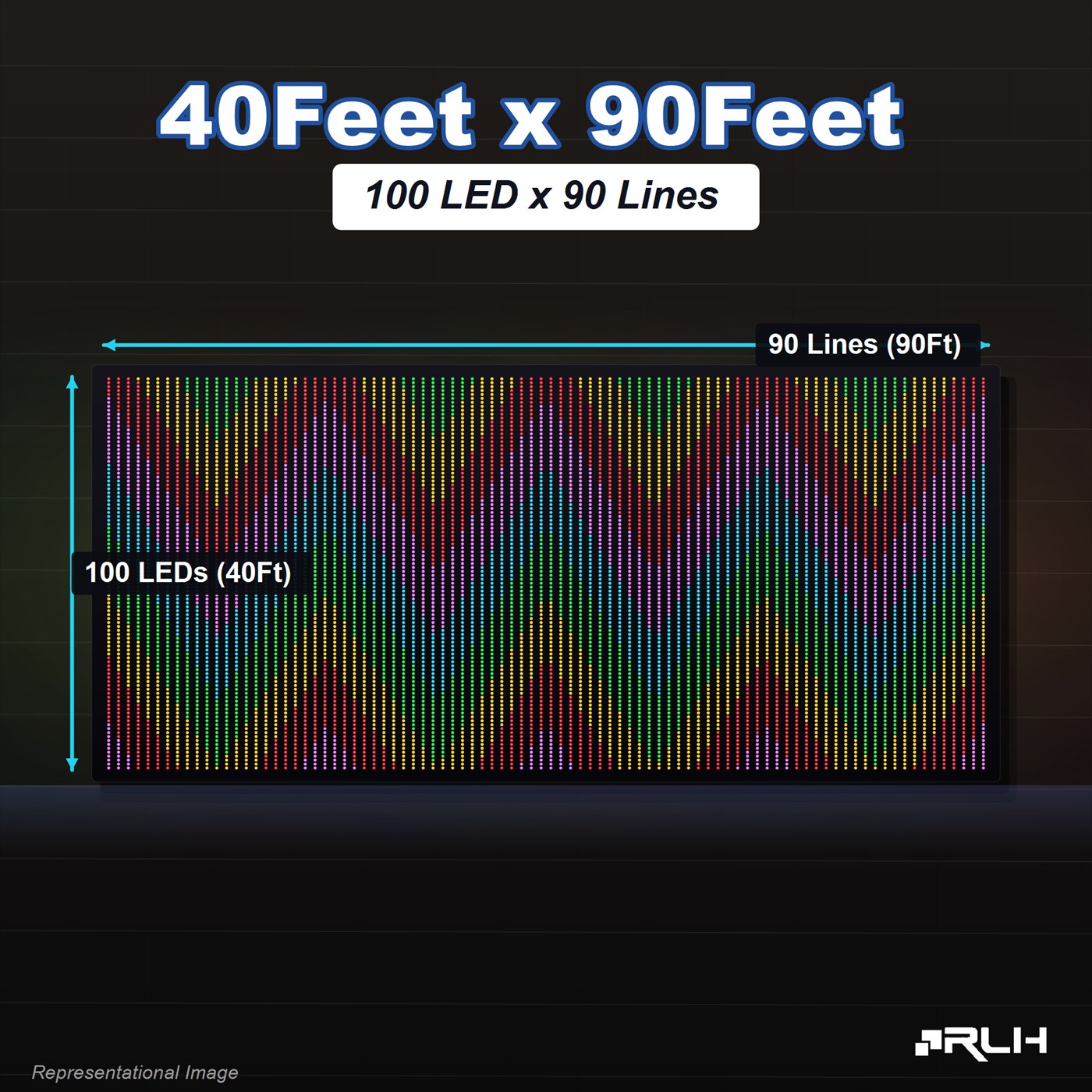 RGB Pixel LED Toran - 40 x 90 Feet - Image 2