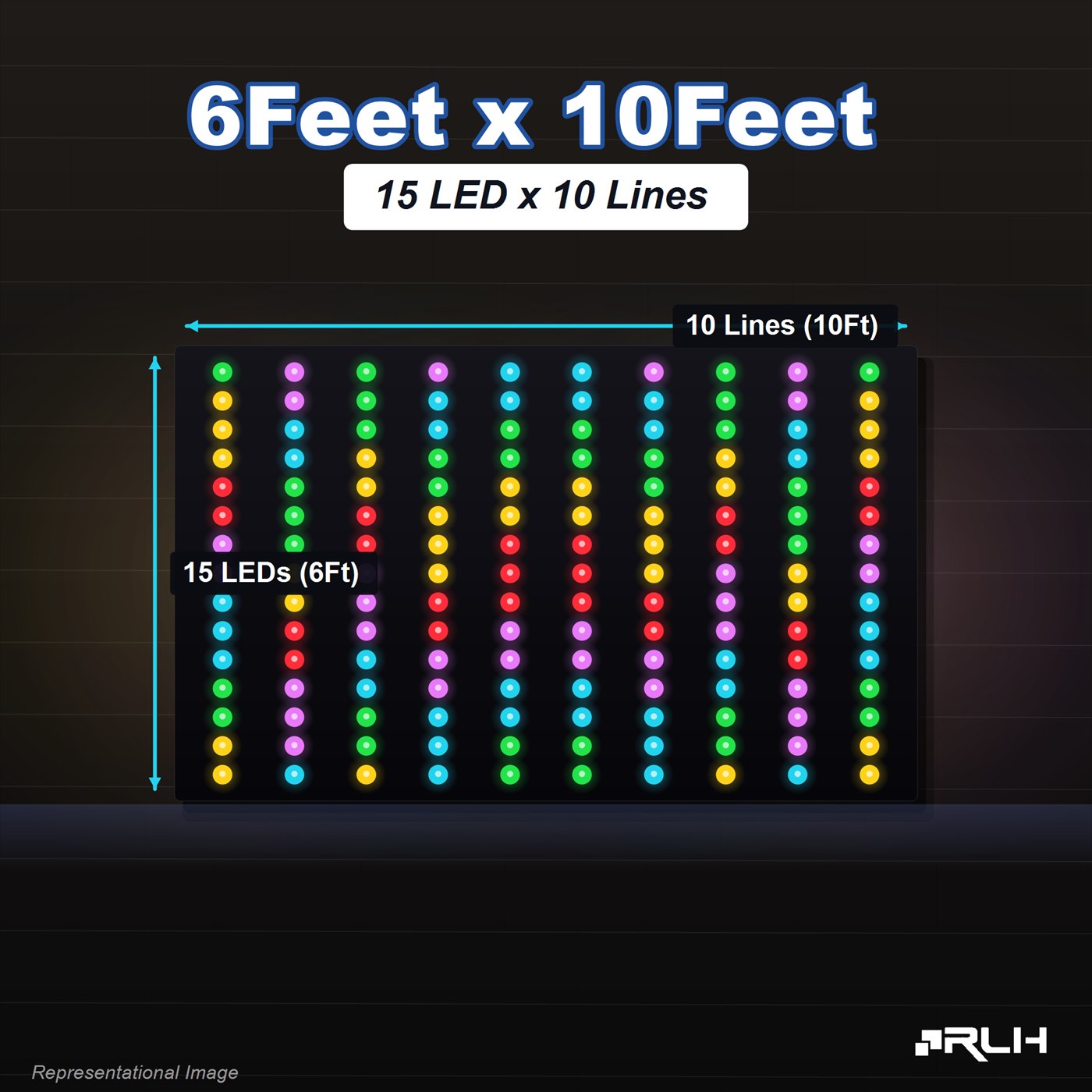 RGB Pixel LED Toran - 6 x 10 Feet - Image 2