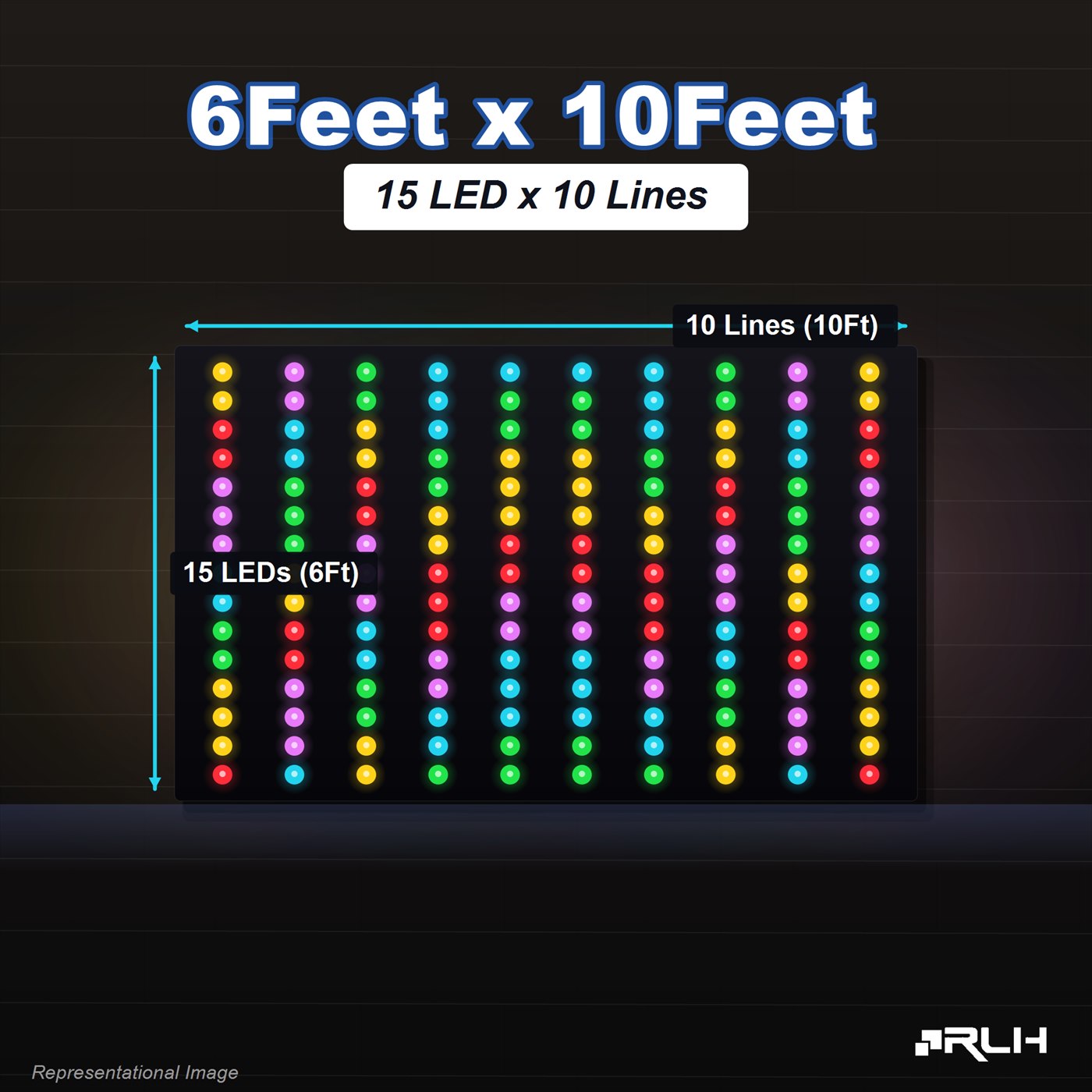 RGB Pixel LED Toran - 6 x 10 Feet - Image 3