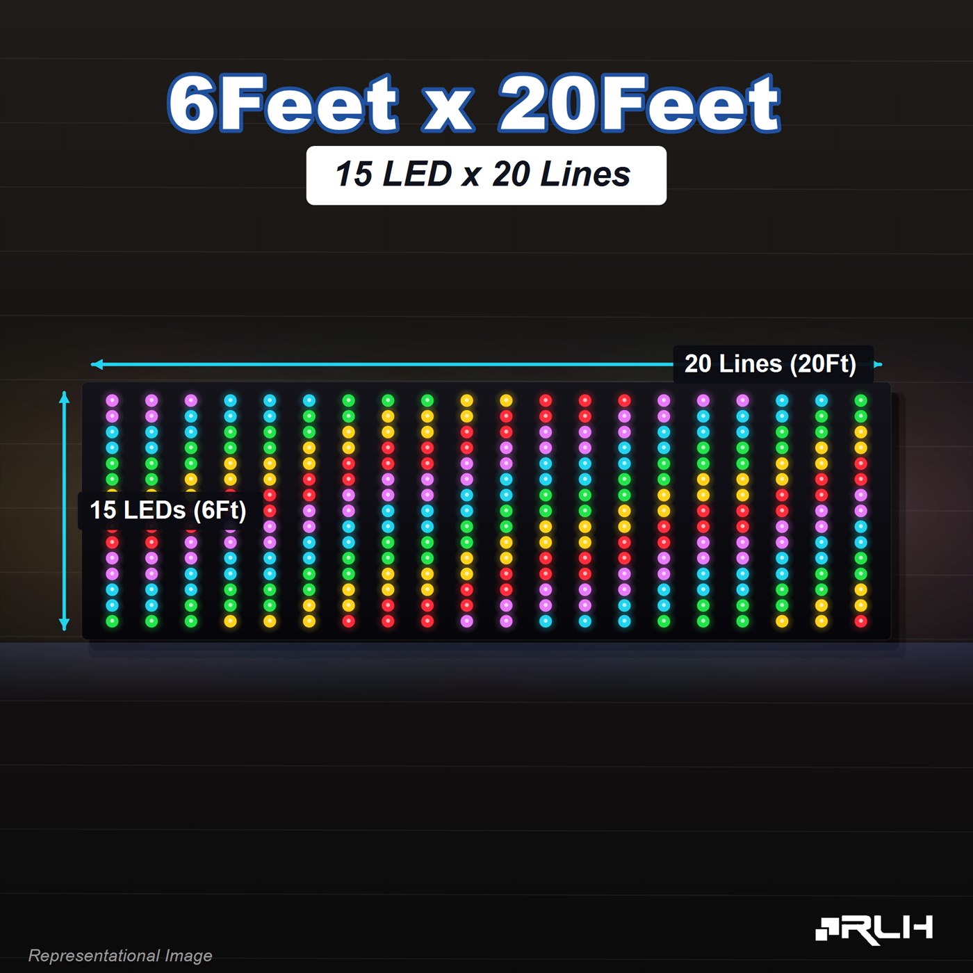 RGB Pixel LED Toran - 6 x 20 Feet