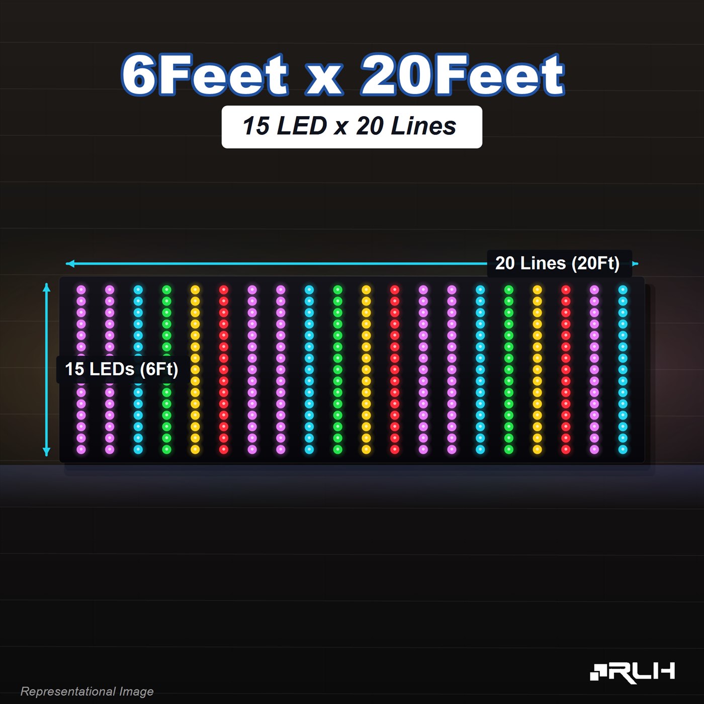 RGB Pixel LED Toran - 6 x 20 Feet - Image 2