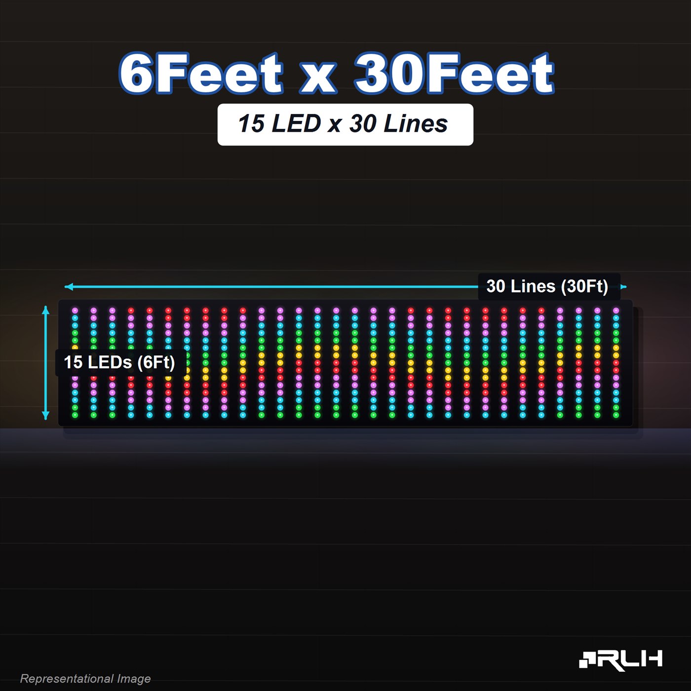 RGB Pixel LED Toran - 6 x 30 Feet - Image 3