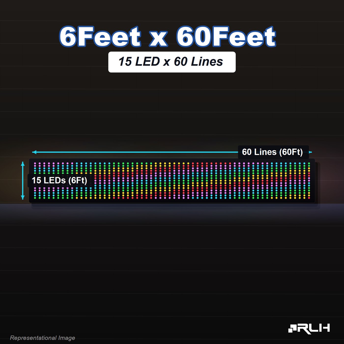 RGB Pixel LED Toran - 6 x 60 Feet - Image 2