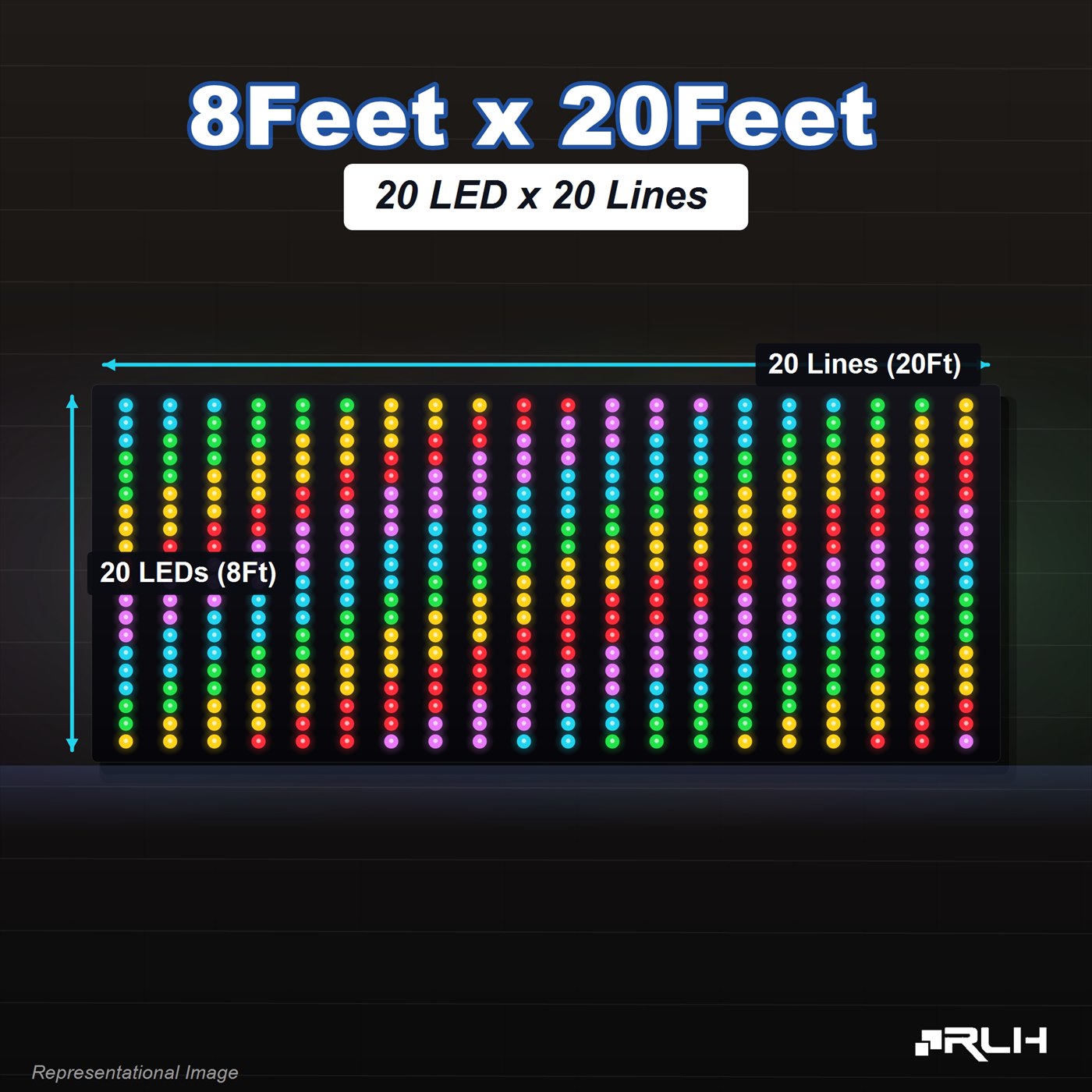 RGB Pixel LED Toran - 8 x 20 Feet