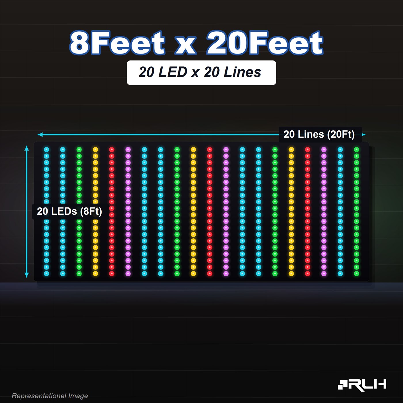 RGB Pixel LED Toran - 8 x 20 Feet - Image 2
