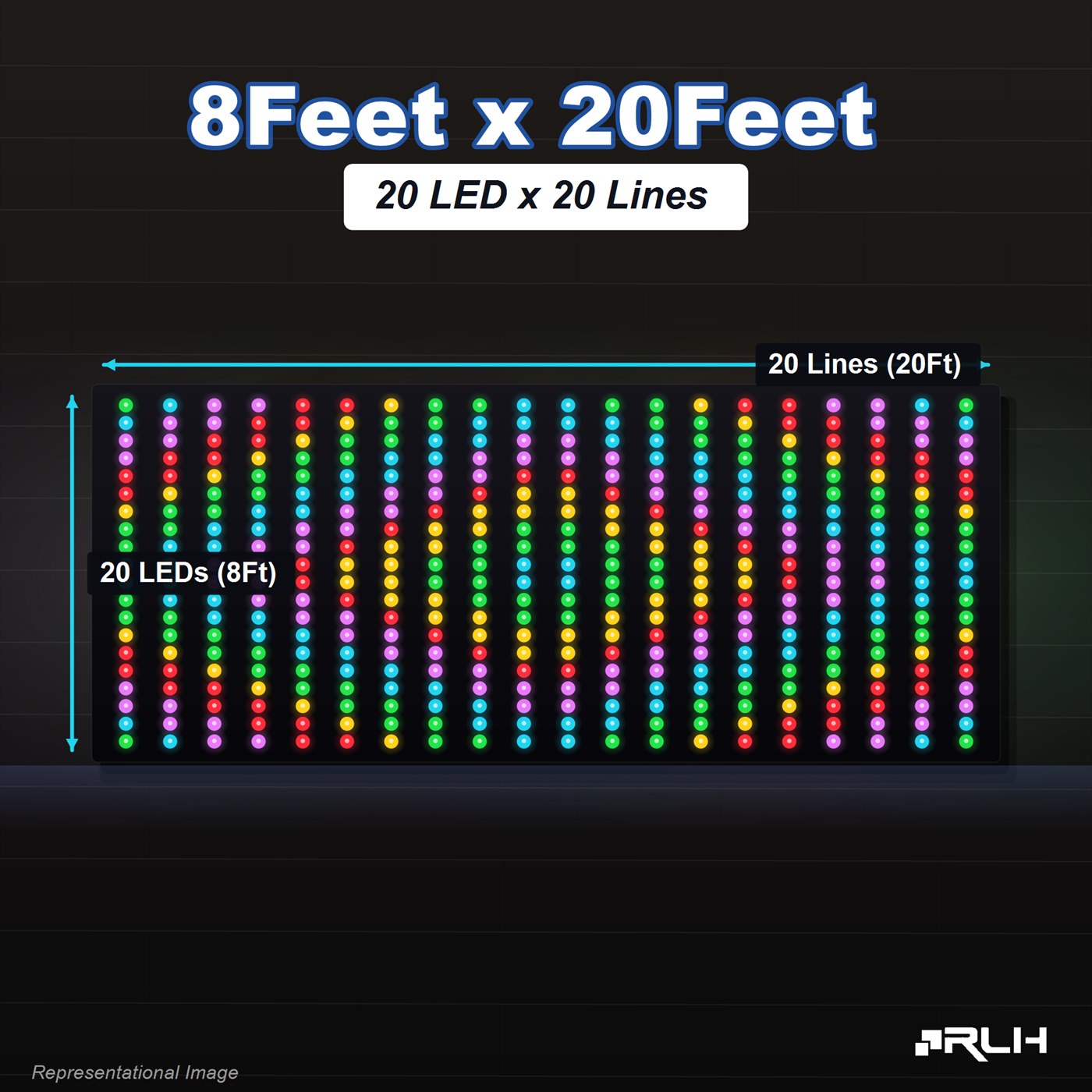 RGB Pixel LED Toran - 8 x 20 Feet - Image 3