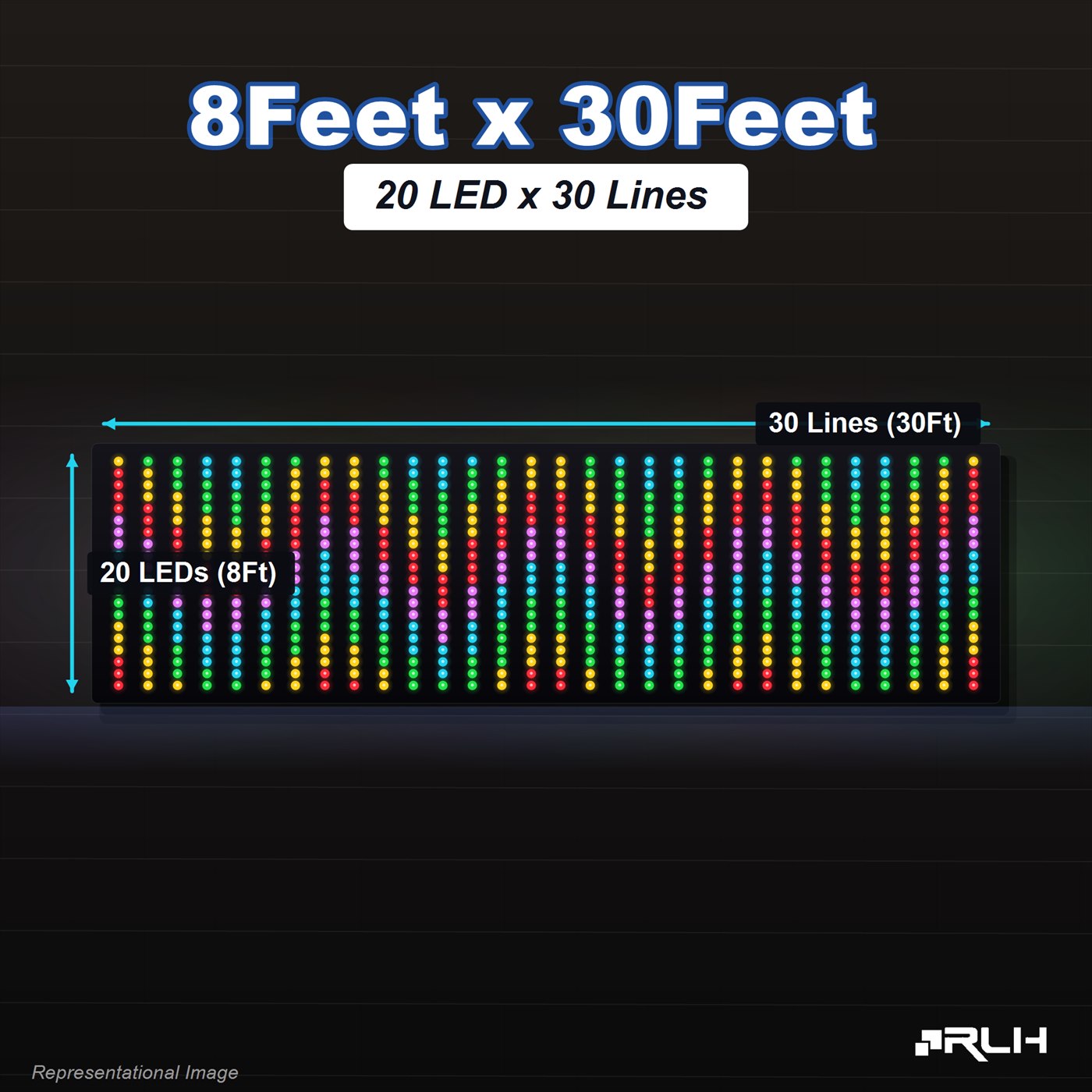RGB Pixel LED Toran - 8 x 30 Feet