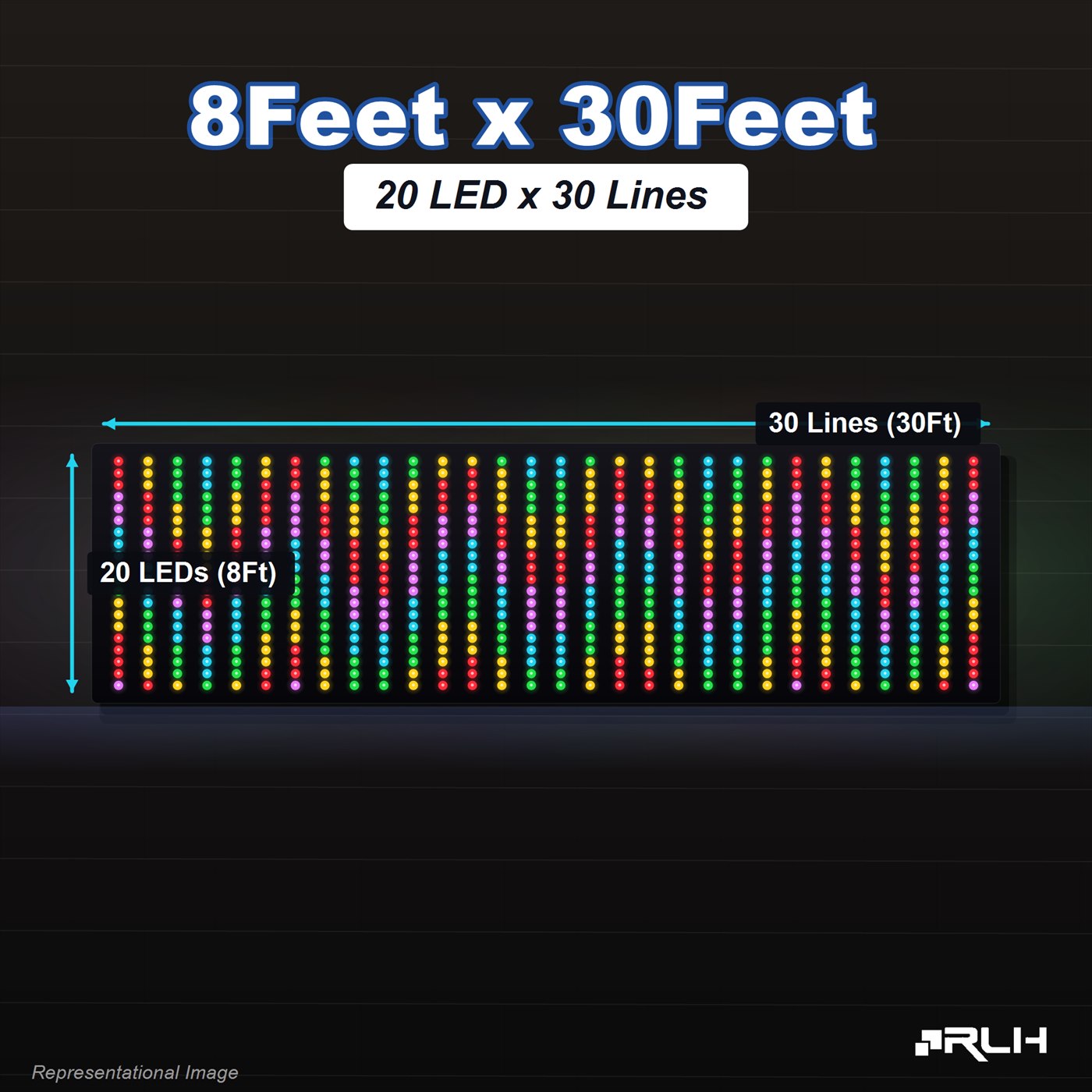 RGB Pixel LED Toran - 8 x 30 Feet - Image 2