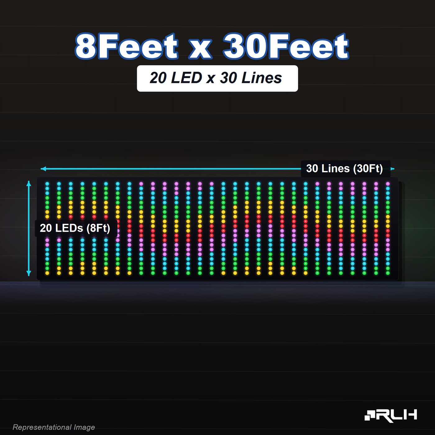 RGB Pixel LED Toran - 8 x 30 Feet - Image 3