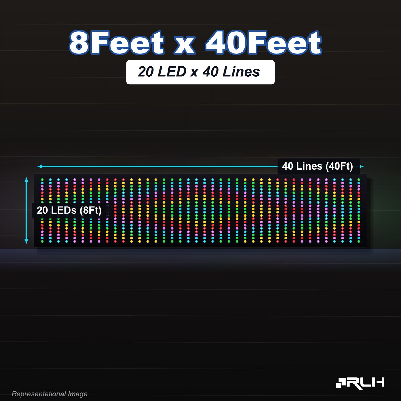 RGB Pixel LED Toran - 8 x 40 Feet - Image 2