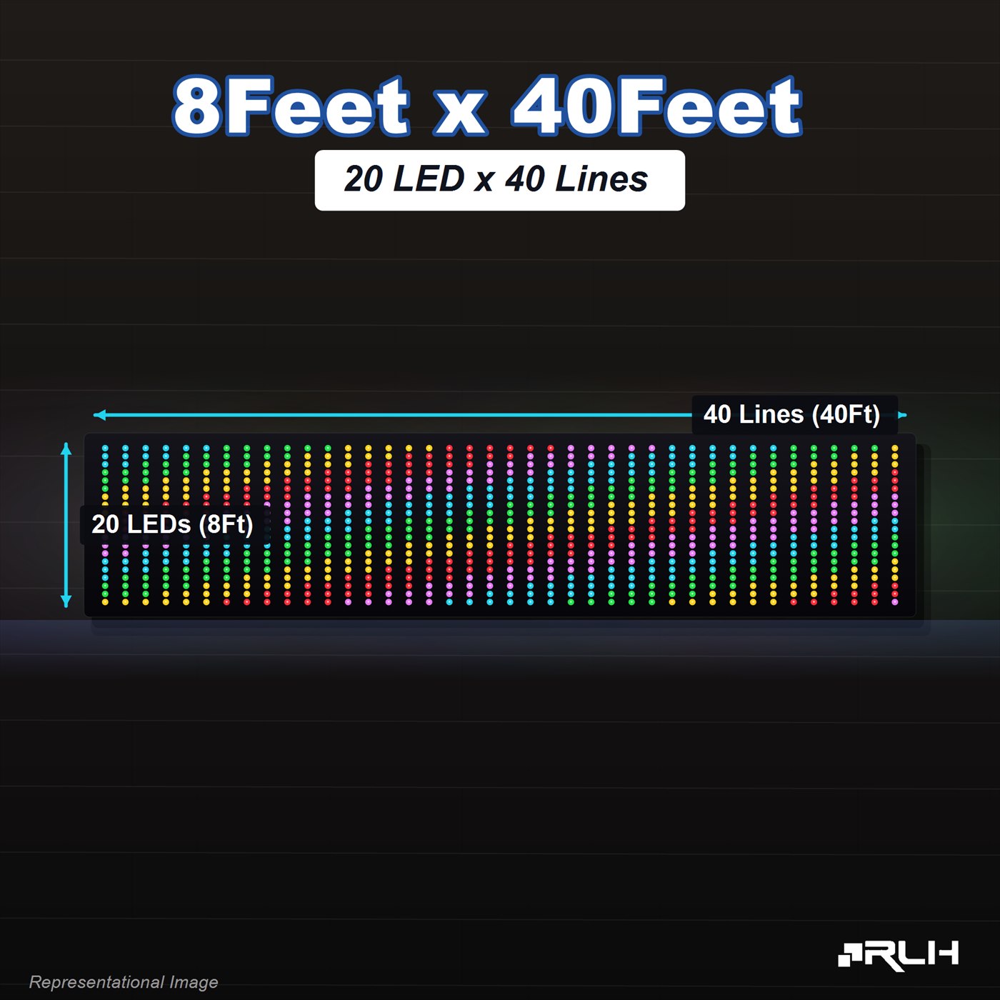 RGB Pixel LED Toran - 8 x 40 Feet - Image 3