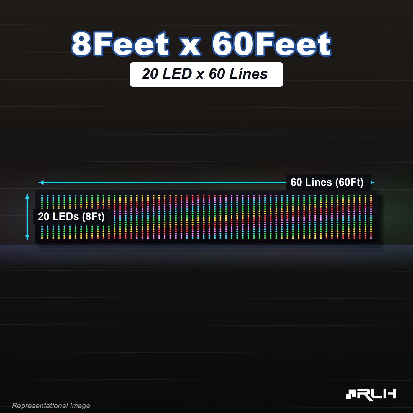 RGB Pixel LED Toran - 8 x 60 Feet - Image 2