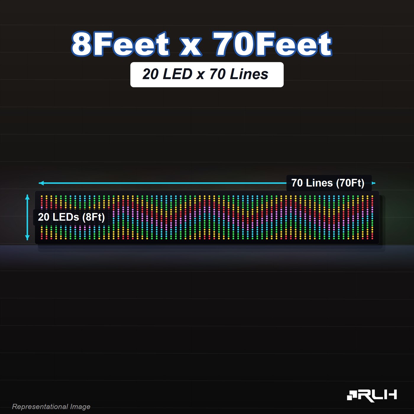 RGB Pixel LED Toran - 8 x 70 Feet - Image 2