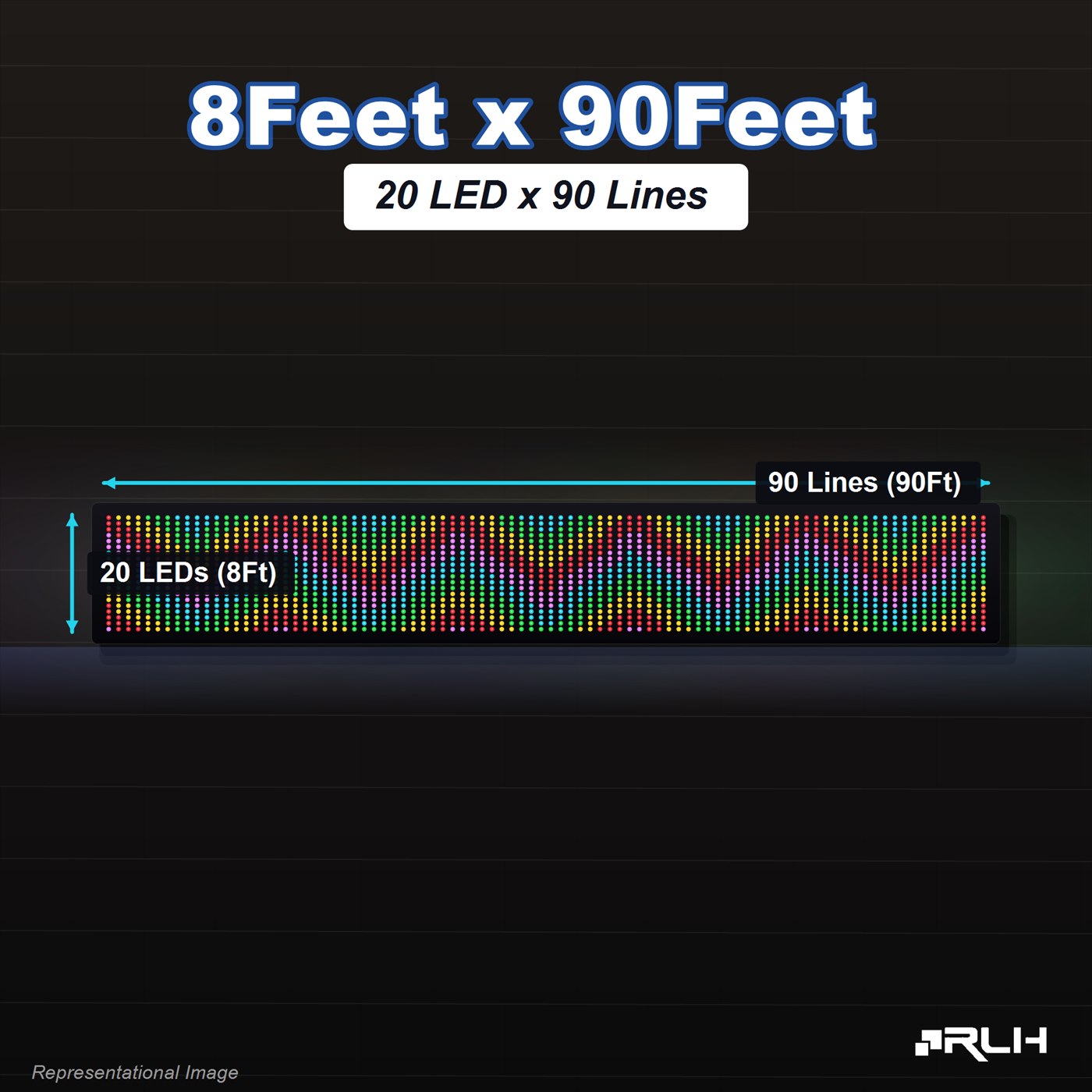 RGB Pixel LED Toran - 8 x 90 Feet - Image 2