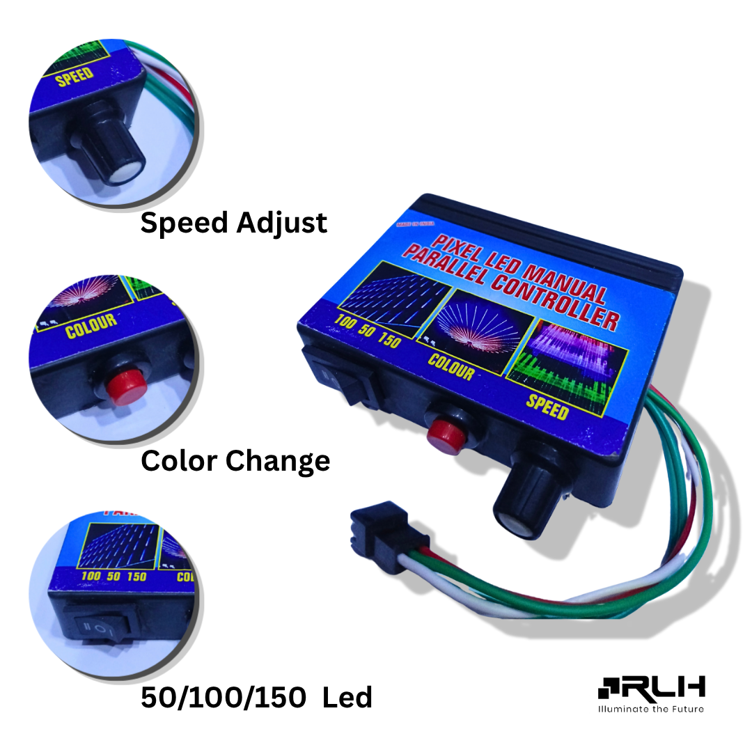 Pixel LED Manual Parallel Controller V1 – Speed, Color & LED Count Settings (Parallel Output) - Image 2